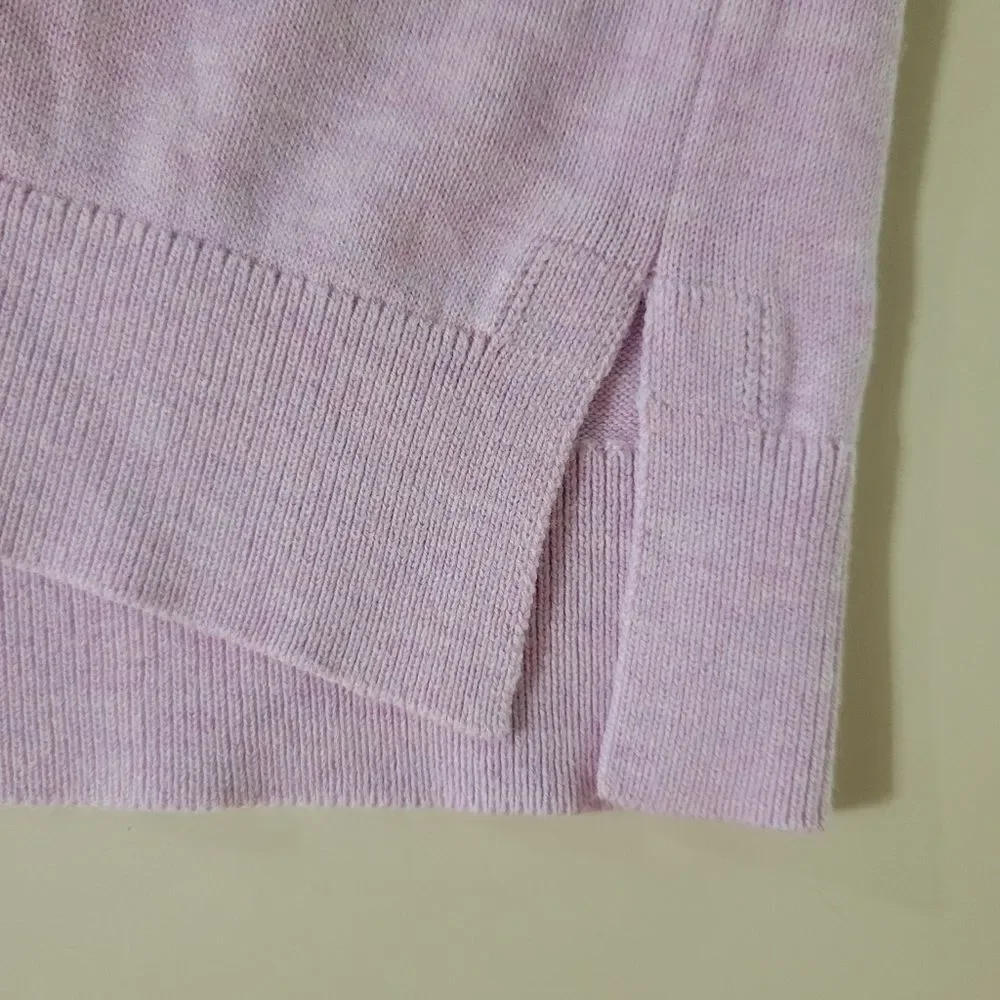 Tommy Hilfiger Pastel Pink Stripe Long Sleeve V-Neck Women's Sweater